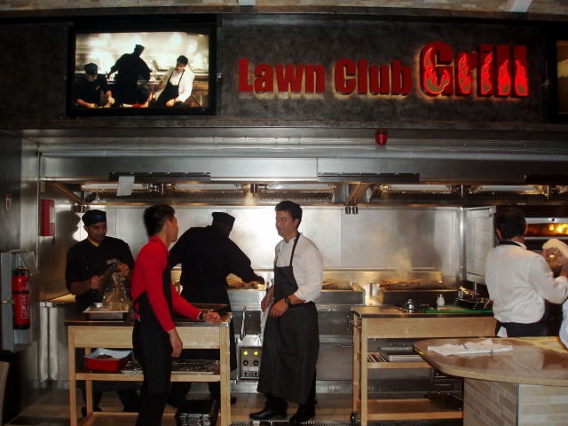 Cooking time in the Lawn Club Grill
