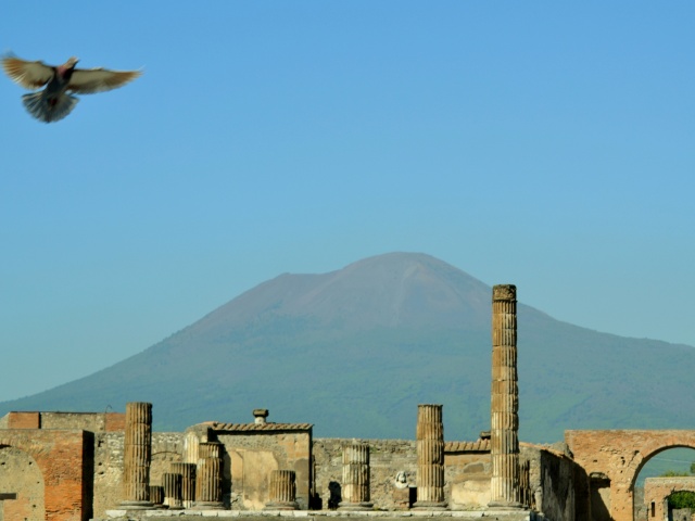 Flying High over Pompeii Ruins