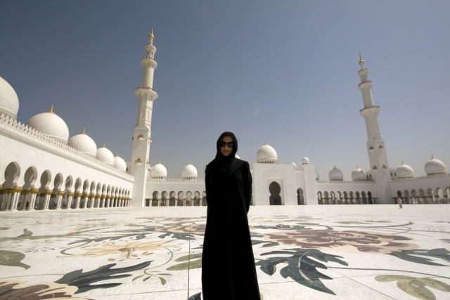 Me at the Grand Mosque in Abu Dhabi